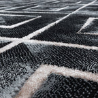 Modern floor rug - Marble Square Anthracite/Brown