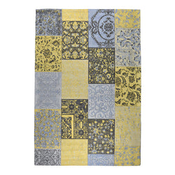 Patchwork Floor Rug - Delany Grey/Yellow
