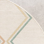 Round Modern Outdoor Rug - Playa Pattern Cream