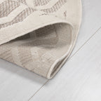 Round outdoor rug - Piatto Mataro Cream/White