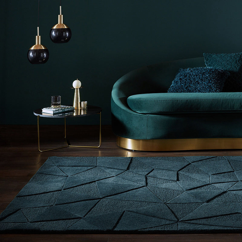 Modern floor rug - Mozo Shard Petrol