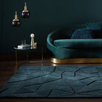 Modern floor rug - Mozo Shard Petrol