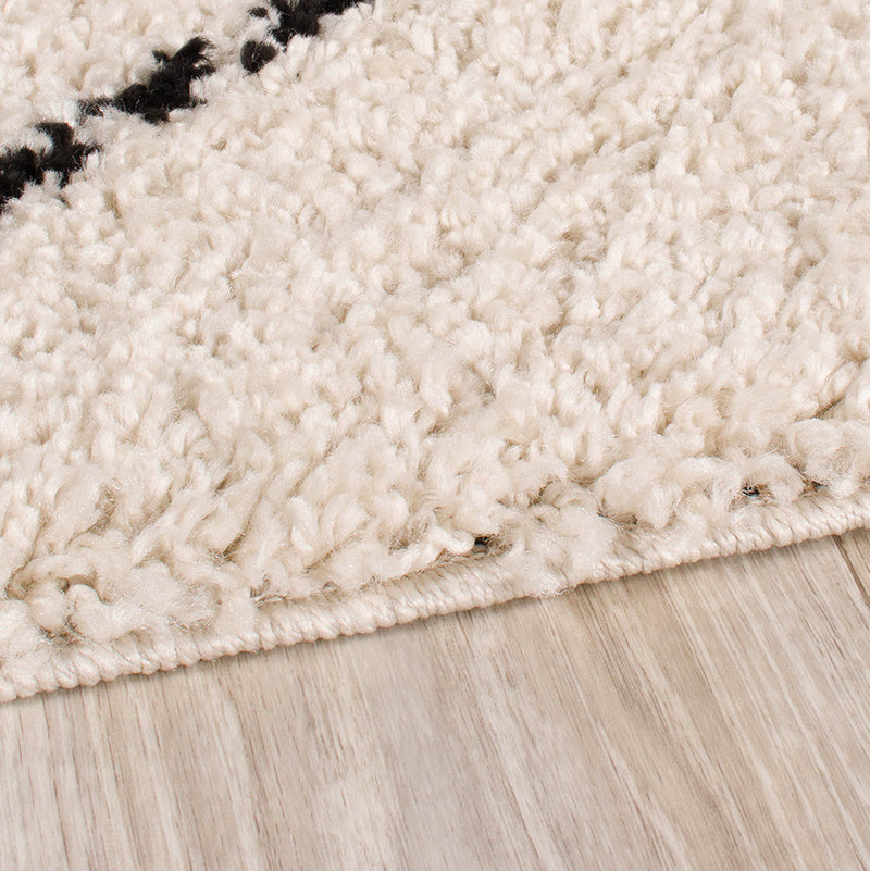 High Pile Runner - Grand Lines Cream/Black