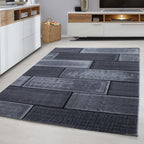 Modern floor rug - Plus Black 8007