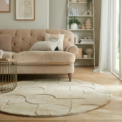 Round modern floor rug - Mozo Gigi Beige/Cream