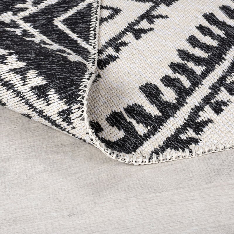 Geometric floor rug - Decio Alix Black/White