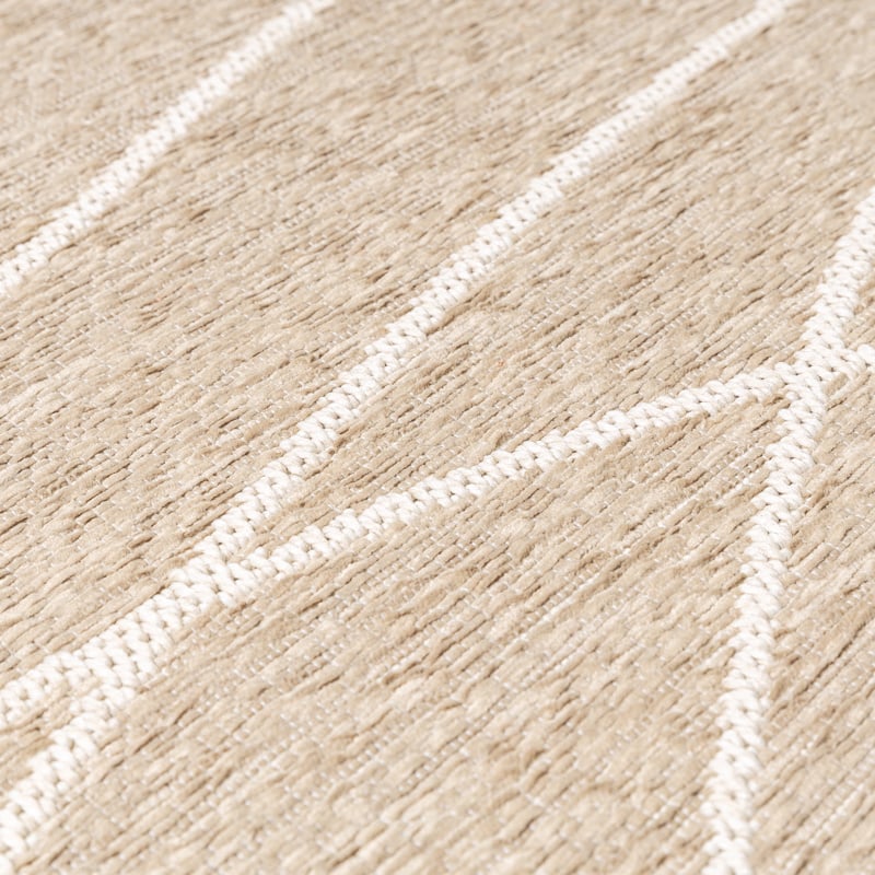 Modern Outdoor Rug - Porto Lines Cream