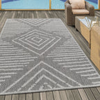 Jute Outdoor Rug - Aruba Square Grey