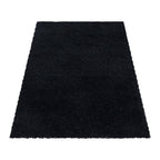 High-pile floor rug - Softy Black