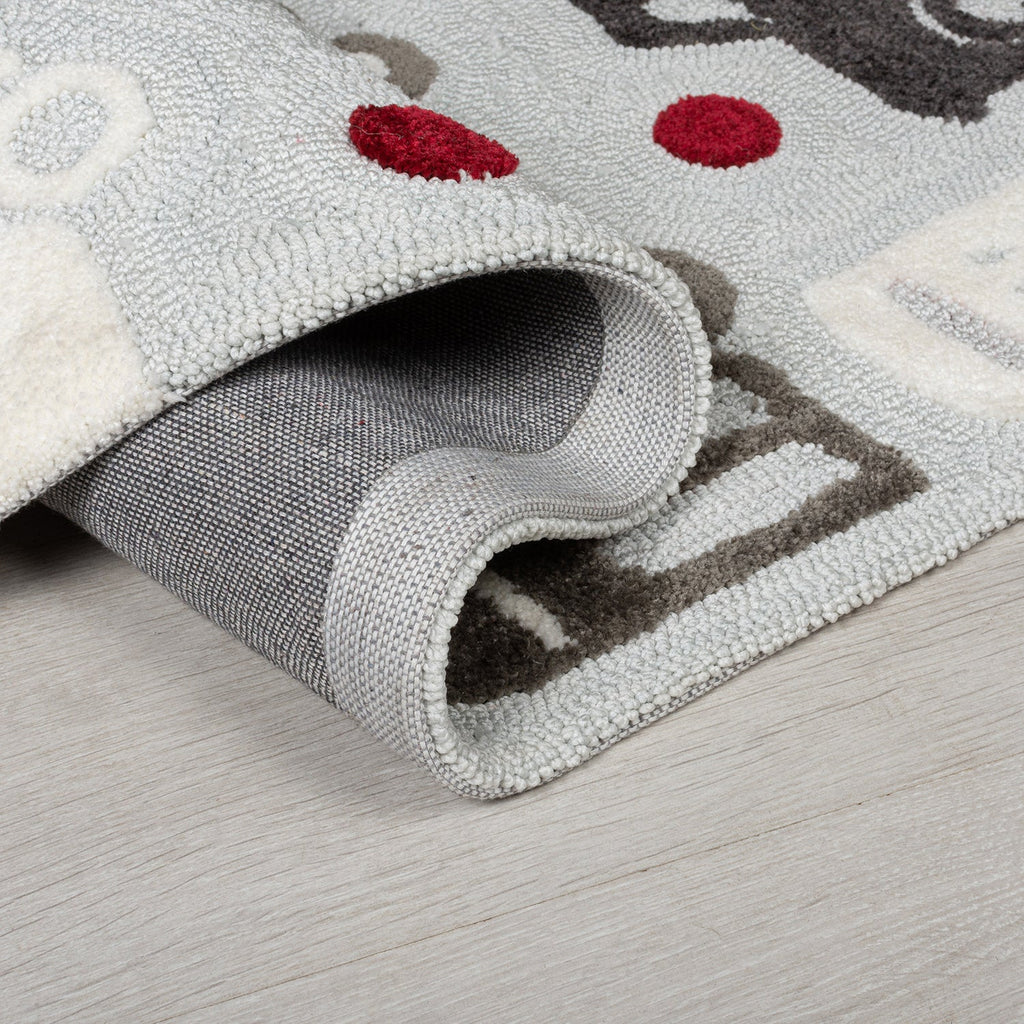 Children's floor rug - Zesto City Grey/Red