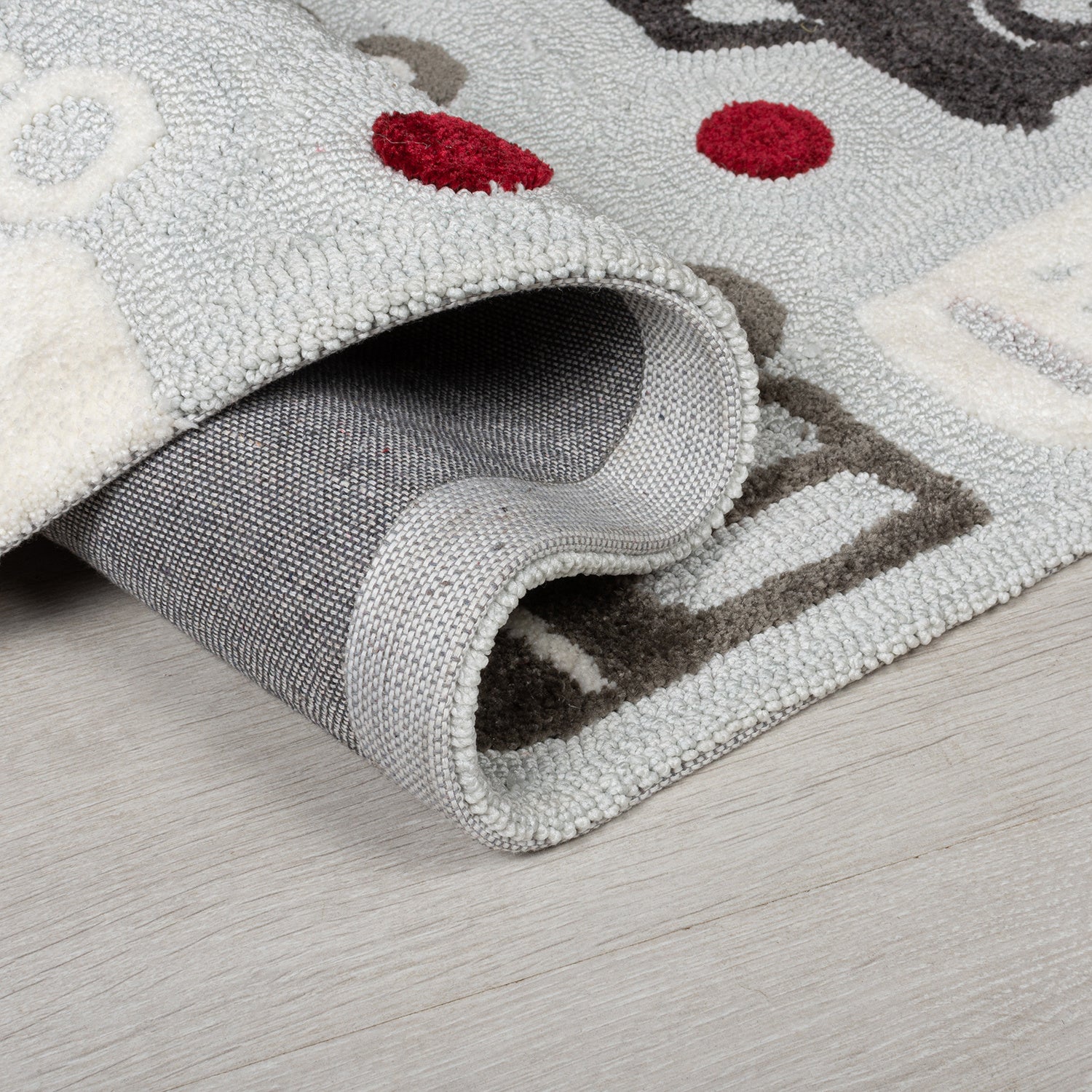Children's floor rug - Zesto City Grey/Red