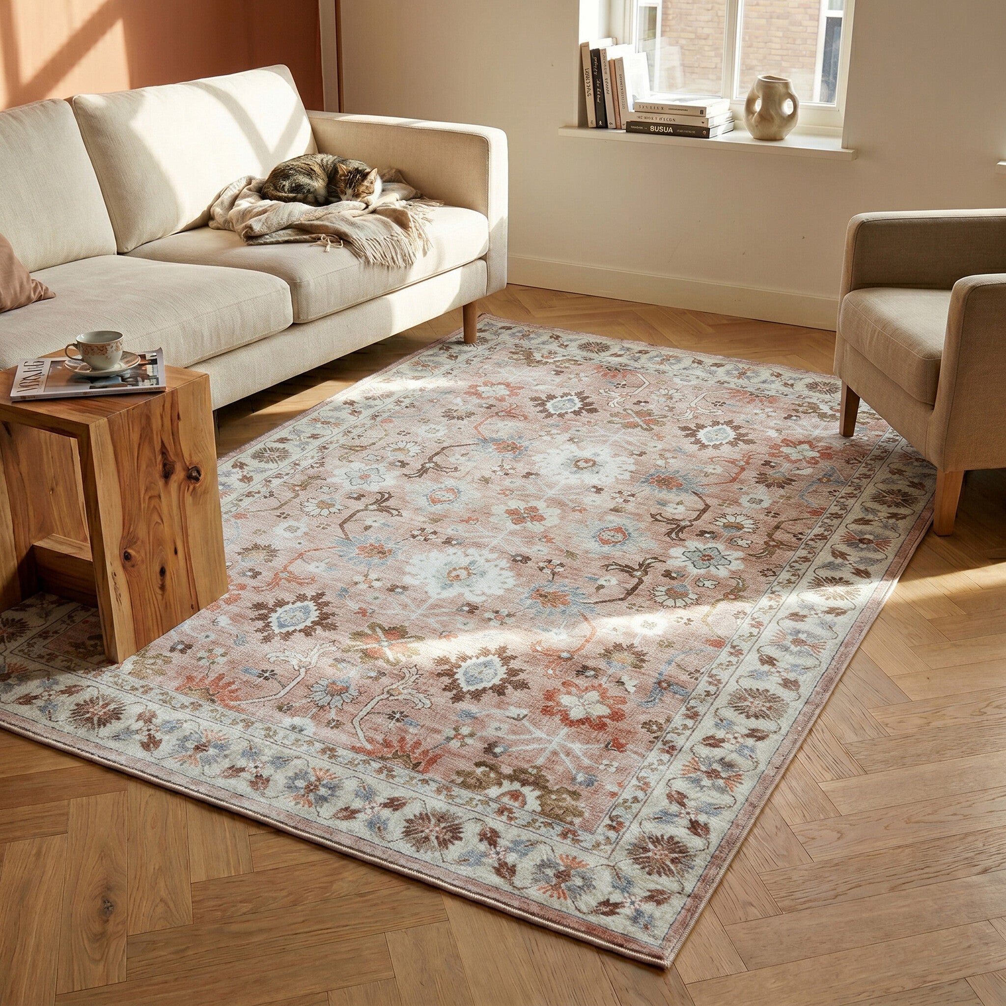 Vintage Rug - Ember Oriental Pink