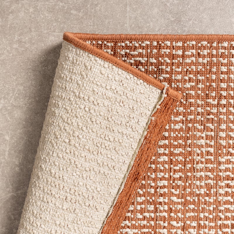 Modern Outdoor Rug - Porto Curves Terracotta