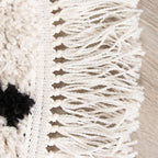 Round High-Pile Rug - Grand Wire Fringe Cream/Black