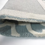 Wool floor rug - Morino Nador Blue/White