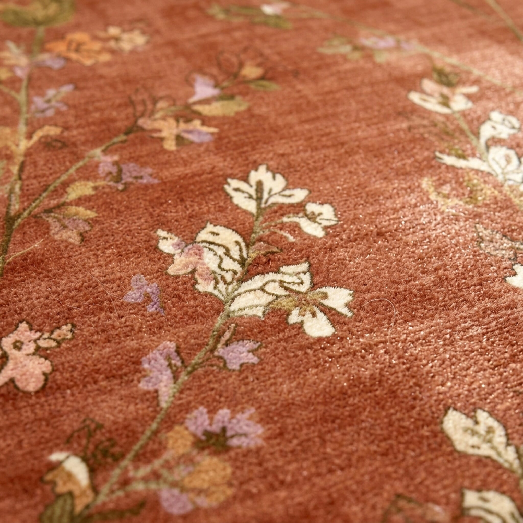 Washable rug - Misty Floral Terracotta