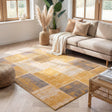 Patchwork Rug - Spring Ochre Yellow/Taupe