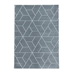 Retro Floor Rug - Stencil Triangle Grey/White