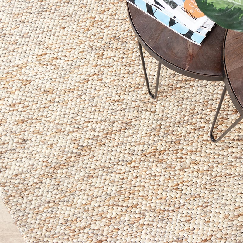 Wool Rug - Melange Cream/Brown Blended