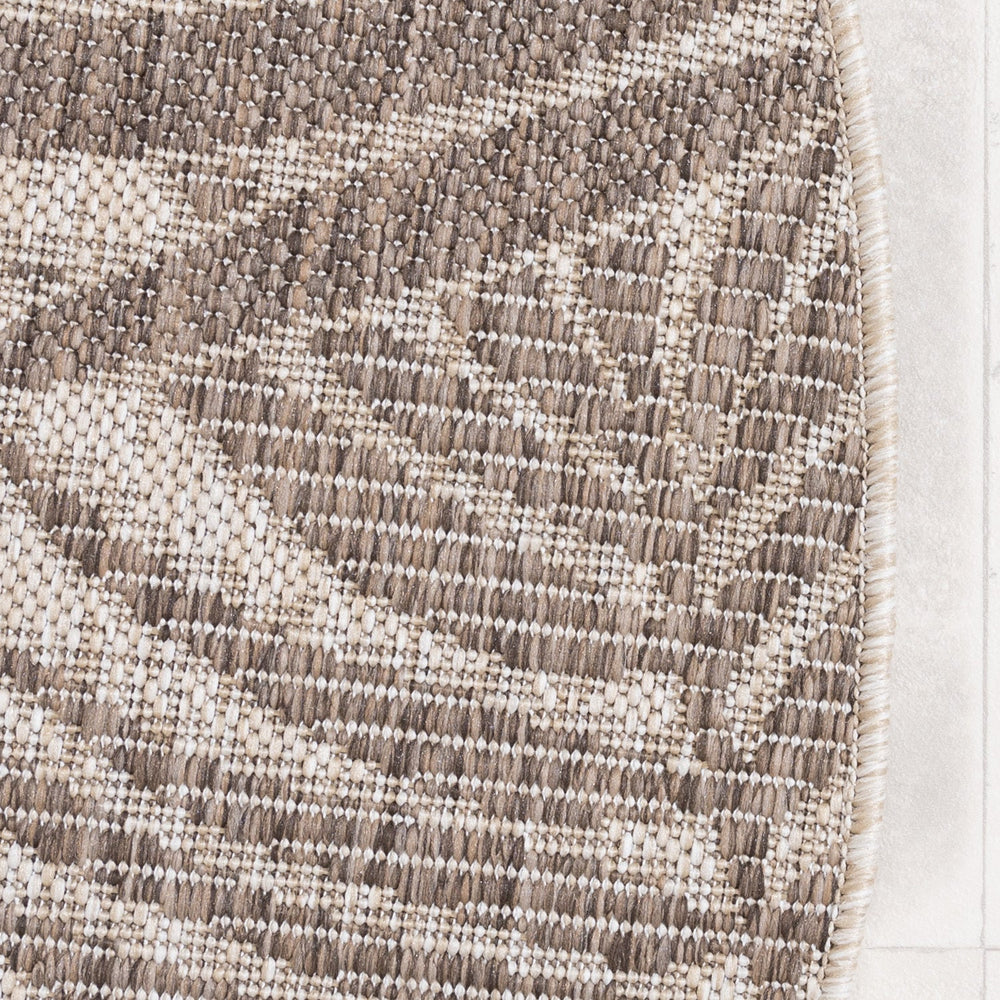Round Outdoor Rug - Tiga Edge Taupe
