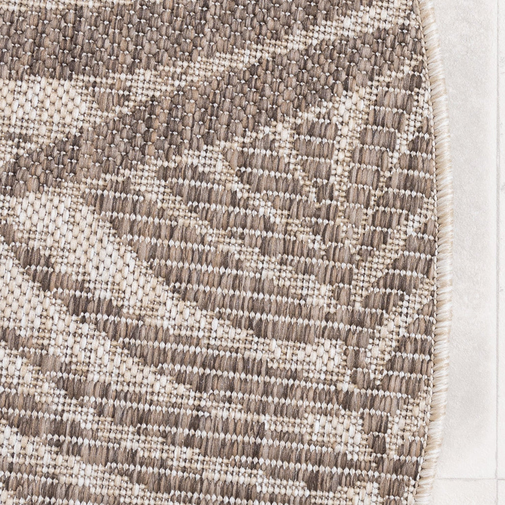 Round Outdoor Rug - Tiga Edge Taupe