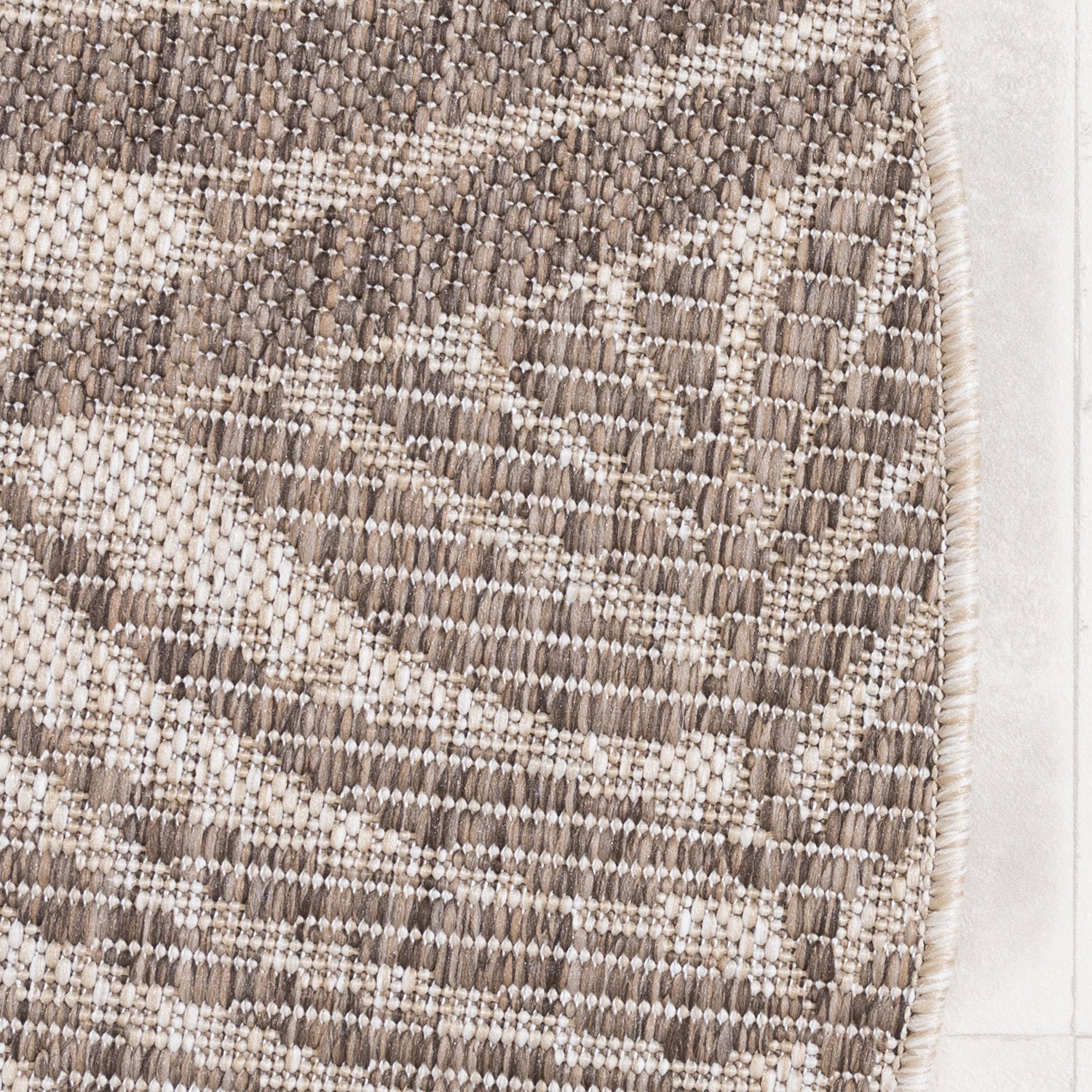 Round Outdoor Rug - Tiga Edge Taupe