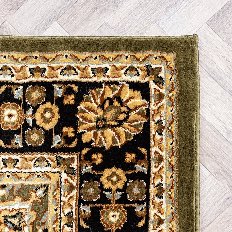 Persian Rug - Rezah Medallion Olive Green