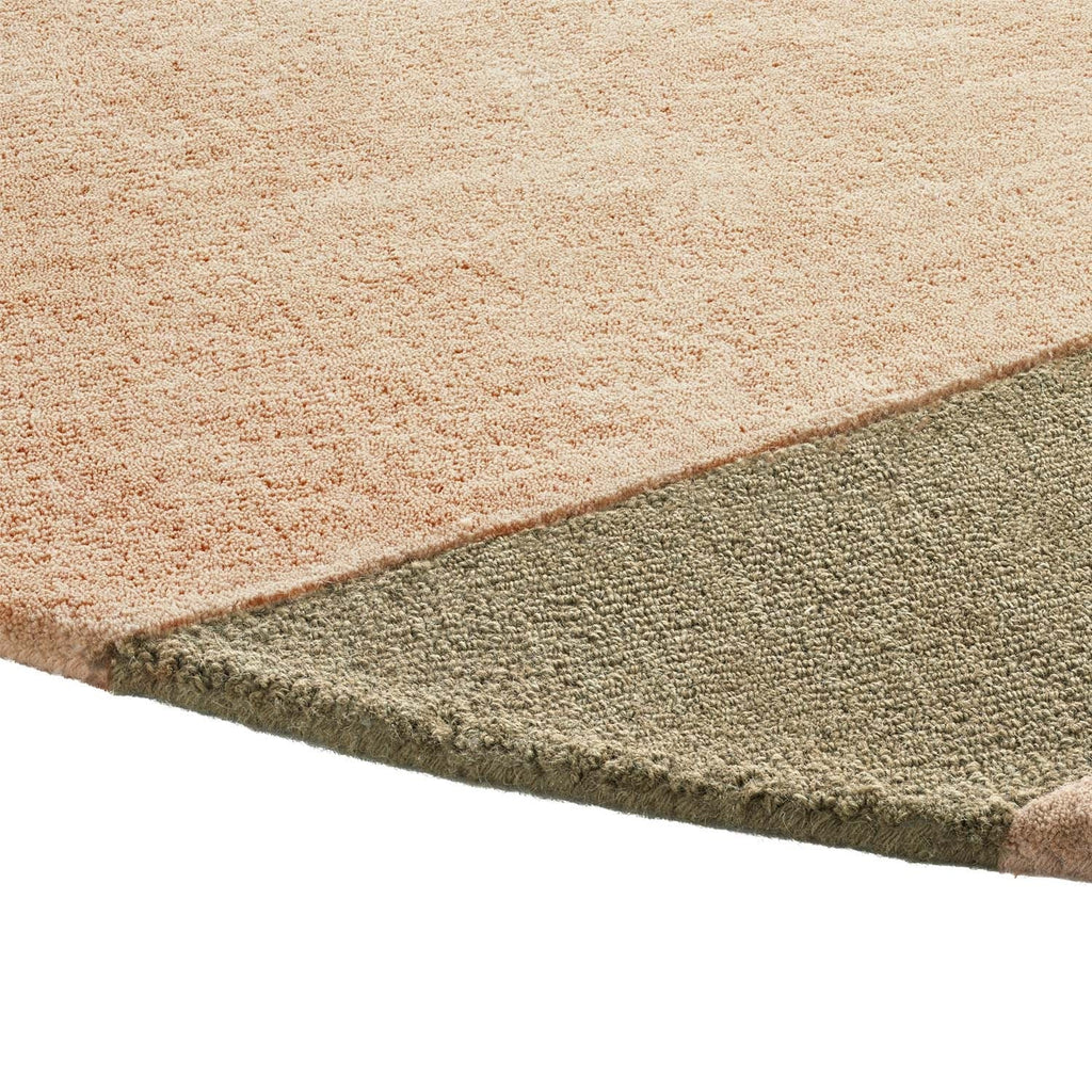 Round wool floor rug - Organix Green/Beige 750