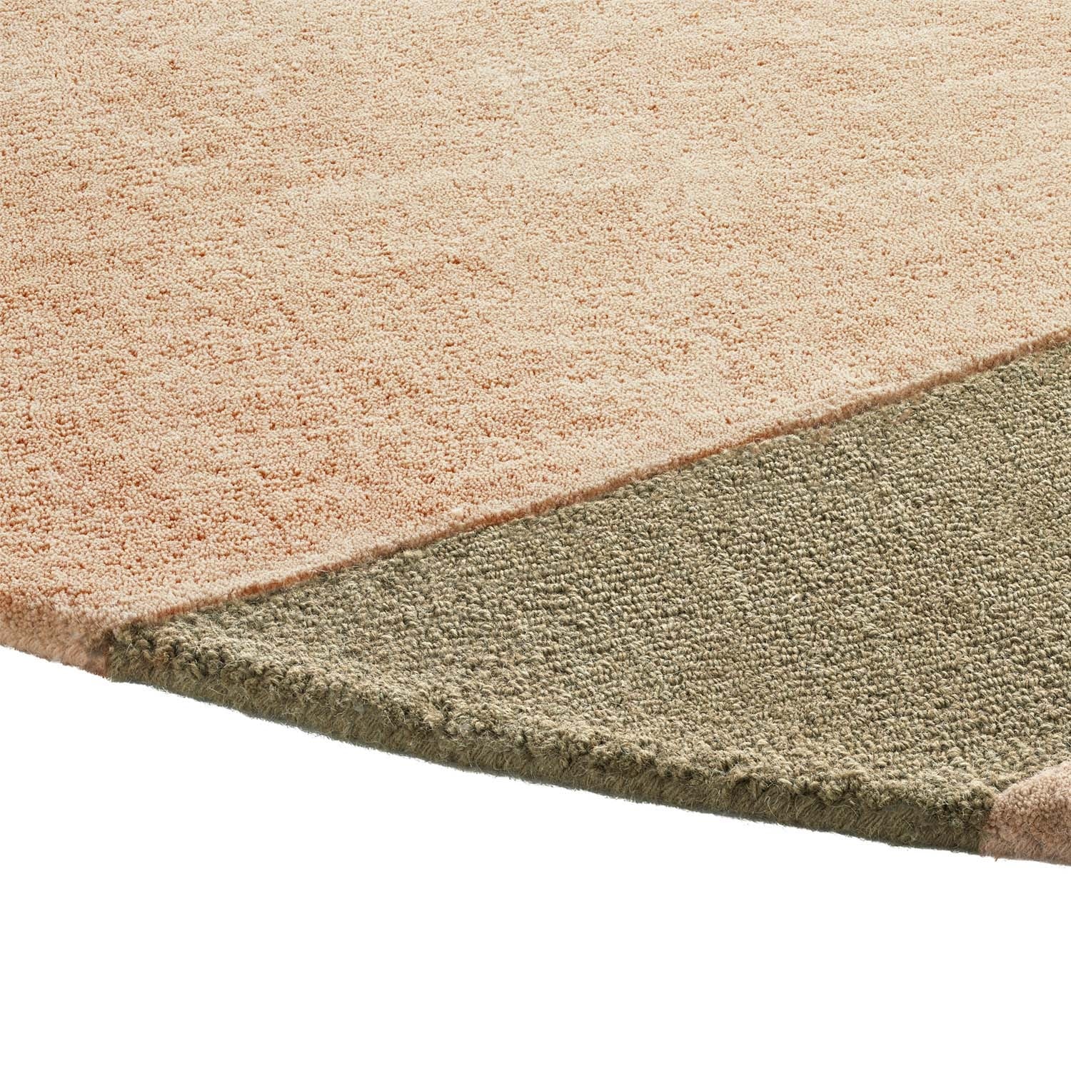 Round wool floor rug - Organix Green/Beige 750