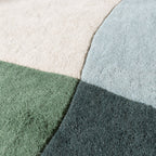 Wool Abstract Rug - Clarice Olive Green/Mint