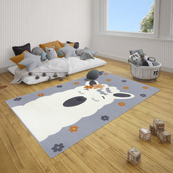 Children's Floor Rug - Lara Alpaca Grey/Yellow