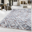 Modern floor rug - Marble Square Grey/Brown