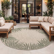 Round Outdoor Rug - Tiga Edge Green