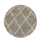 Round Berber Rug - Agadir Lines Beige/Cream