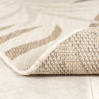 Round Jute Outdoor Rug - Nomad Leaves Cream