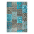 Patchwork floor rug - Delany Grey/Aqua