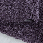 Round high-pile floor rug - Softy Purple