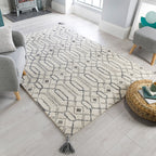 Modern floor rug - Nappo Piedro Cream/Grey
