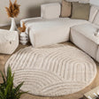 Round Scandinavian rug - Lova Arches Beige