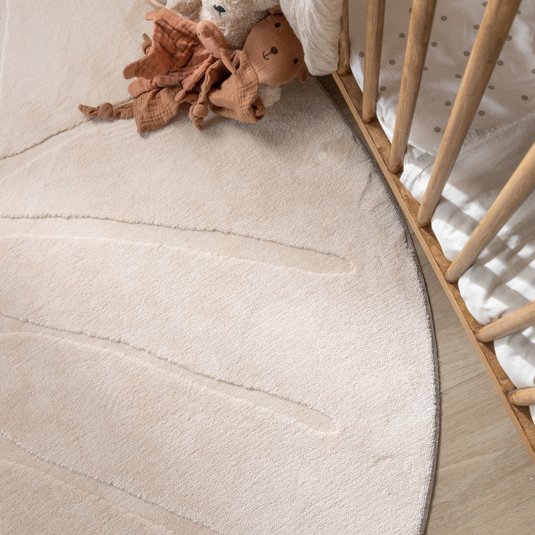 Washable children's rug - Coco Leaf Beige