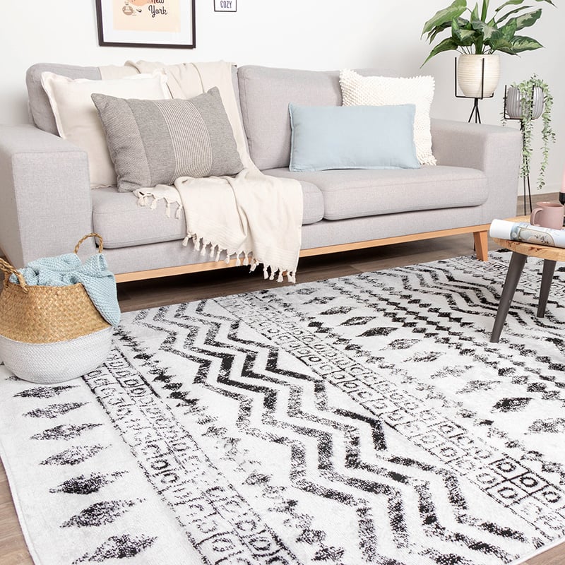 Scandinavian Rug - Scandi Noak Black/White