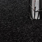 Round high-pile floor rug - Life Anthracite