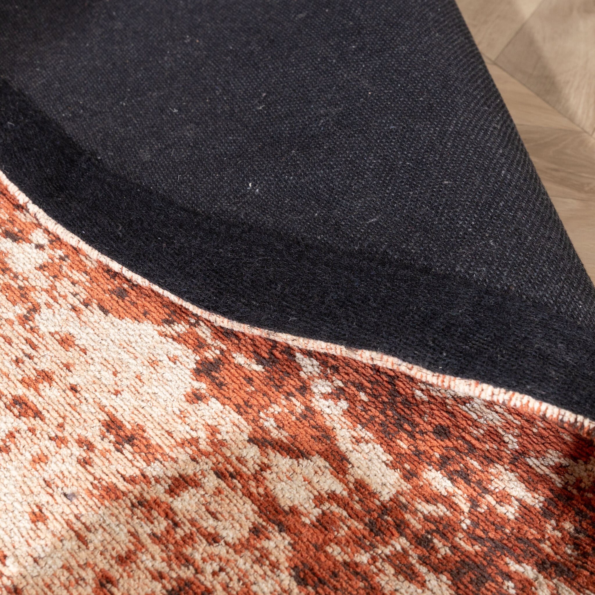 Round abstract rug - Candice Terracotta
