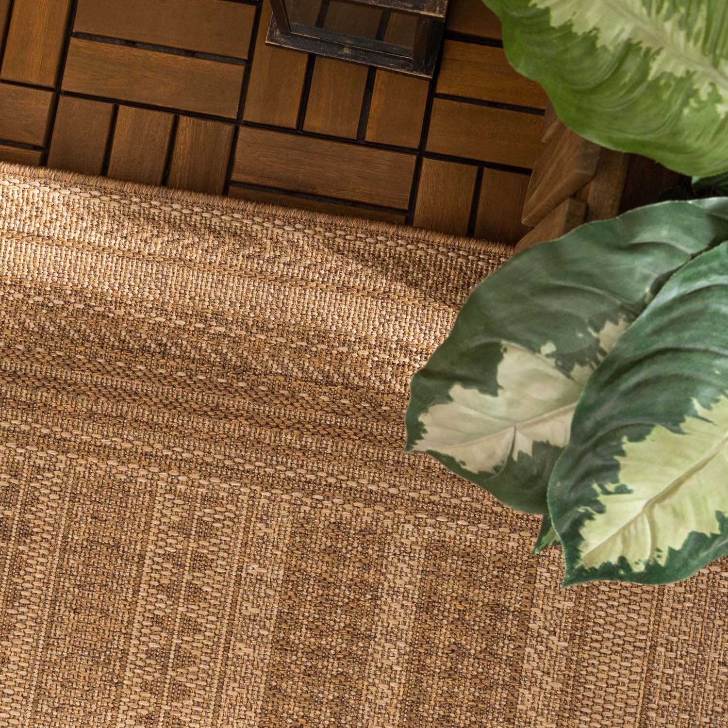 Jute Outdoor Rug - Mavi Stripes Cream/Brown