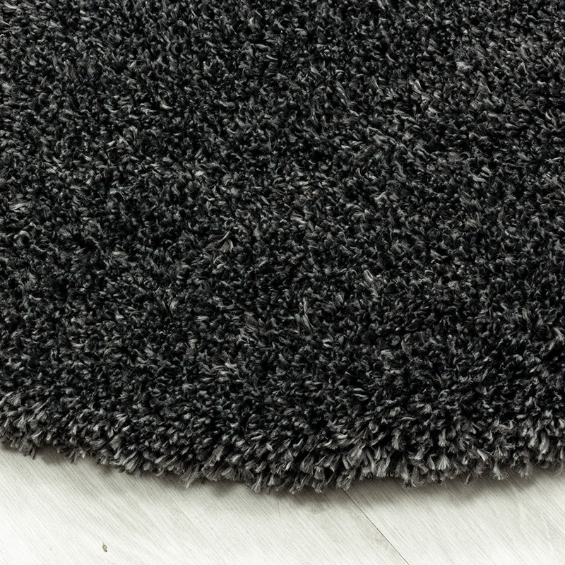 Round high-pile floor rug - Fuzzy Dark Grey