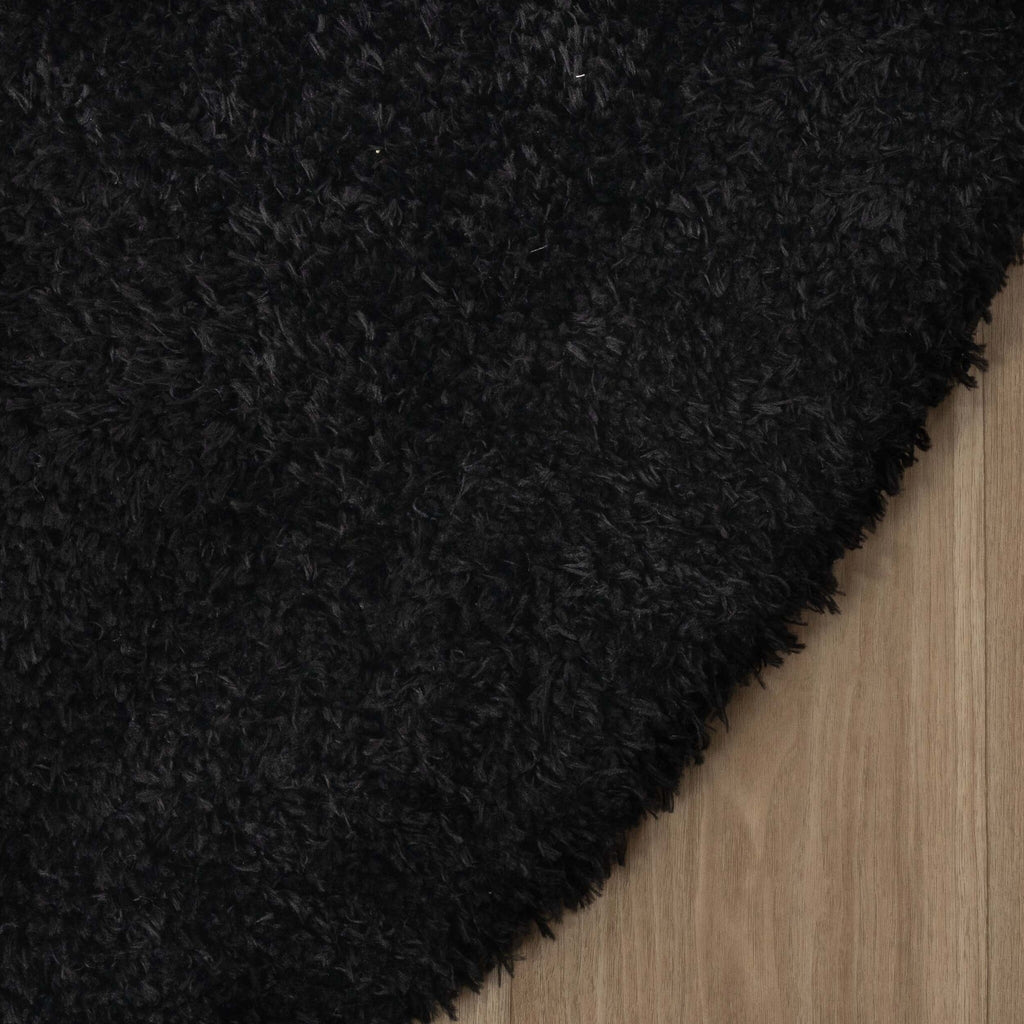 Oval Shaggy Rug - Blaze Black