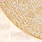 Round Outdoor Rug - Summer Oriental Yellow
