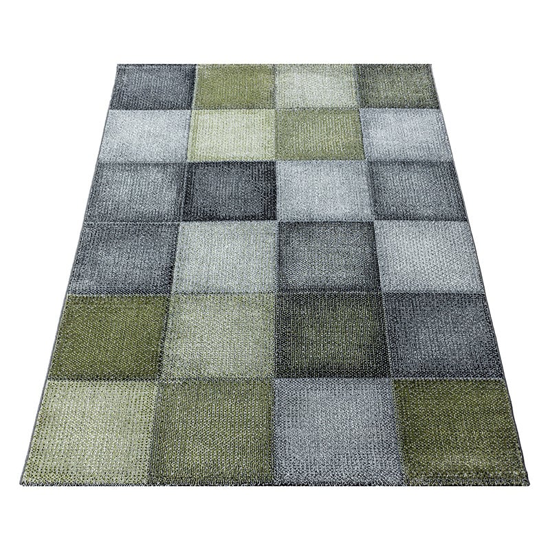 Modern Floor Rug - Optimism Block Green/Grey