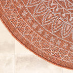 Round Outdoor Rug - Summer Azteca Terra