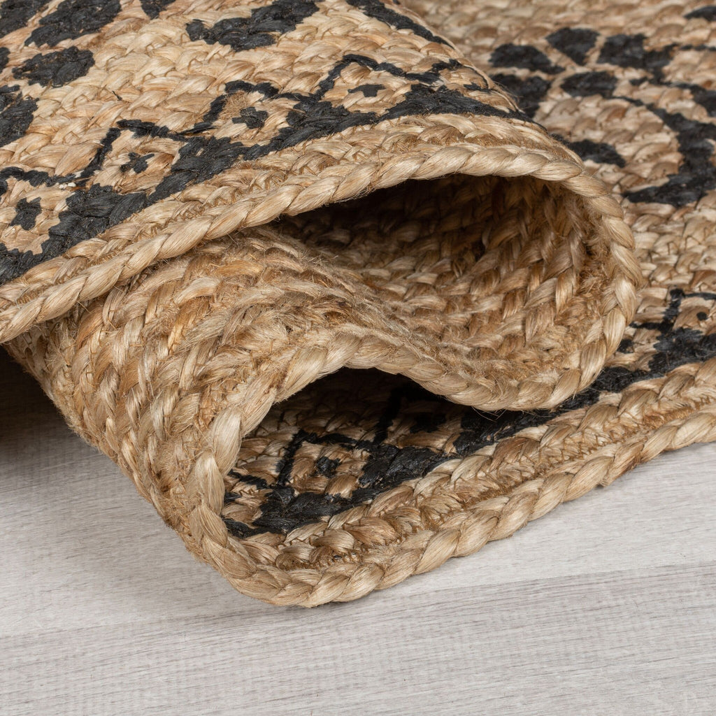 Jute floor rug - Marino Floral Natural